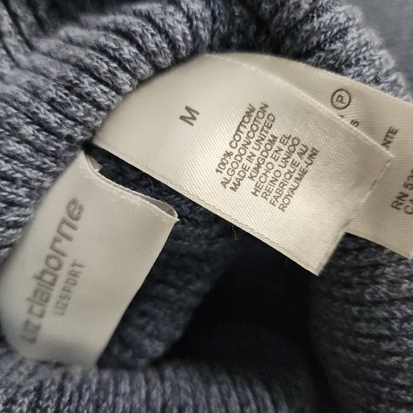 Liz Claiborne Liz Sport Blue Turtleneck Sweater  Size Medium - Picture 5 of 5